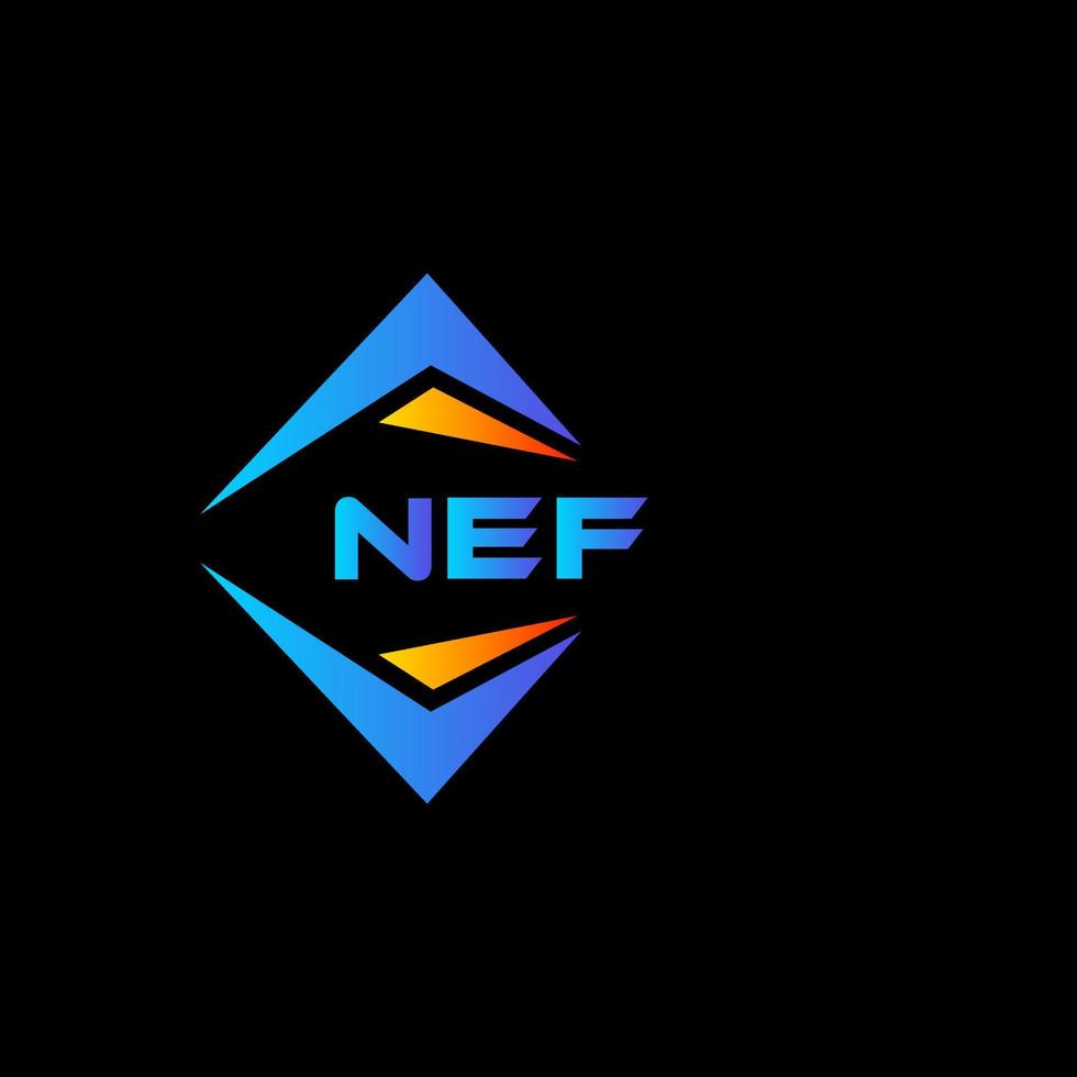 diseño de logotipo de tecnología abstracta nef sobre fondo negro. concepto de logotipo de letra de iniciales creativas nef. vector