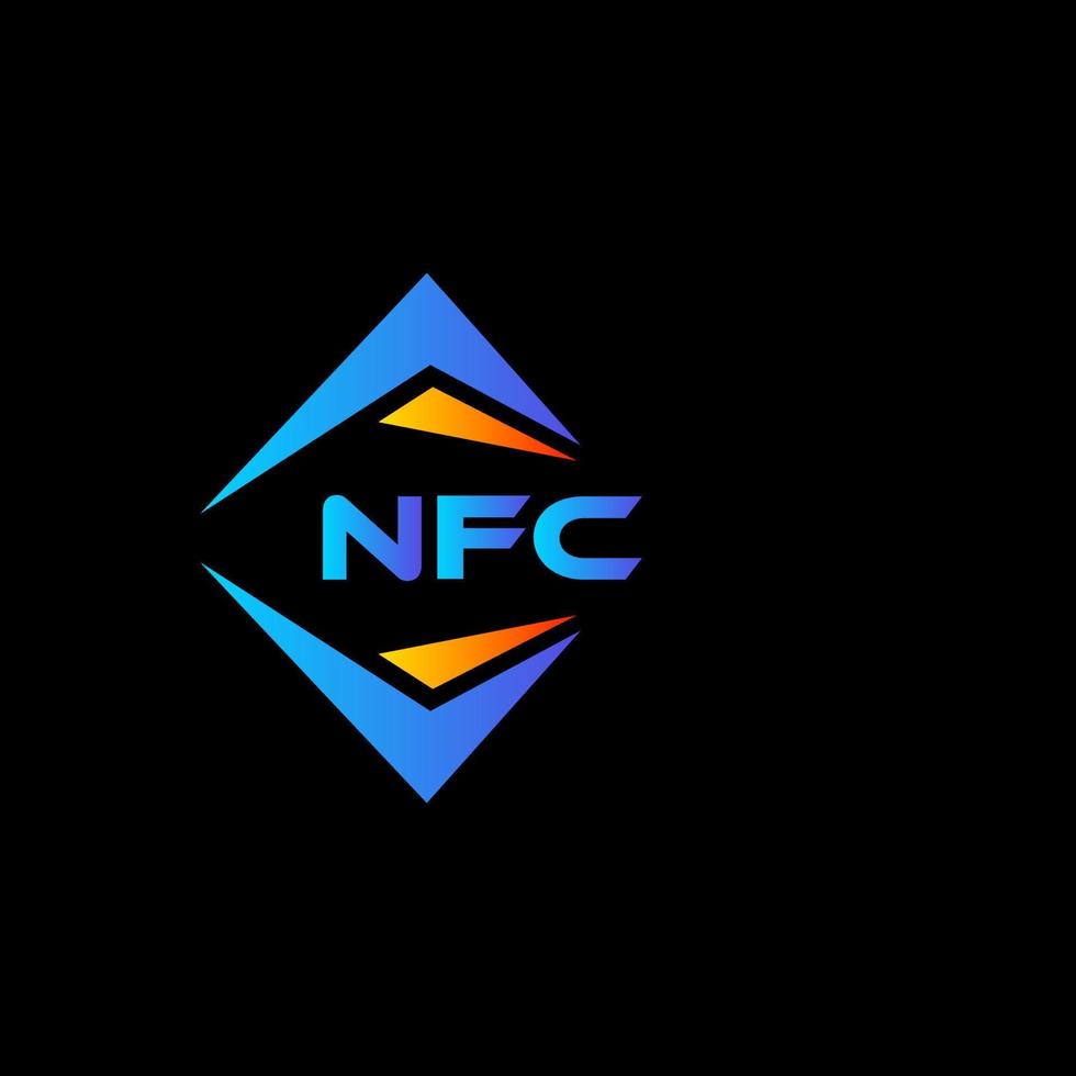 NFC abstract technology logo design on Black background. NFC creative initials letter logo concept. vector