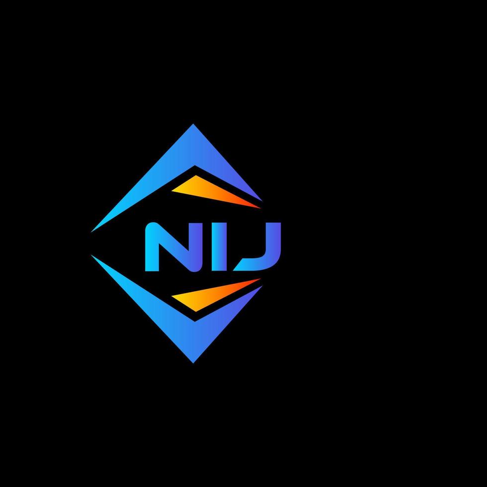 nij diseño de logotipo de tecnología abstracta sobre fondo negro. concepto de logotipo de letra de iniciales creativas nij. vector