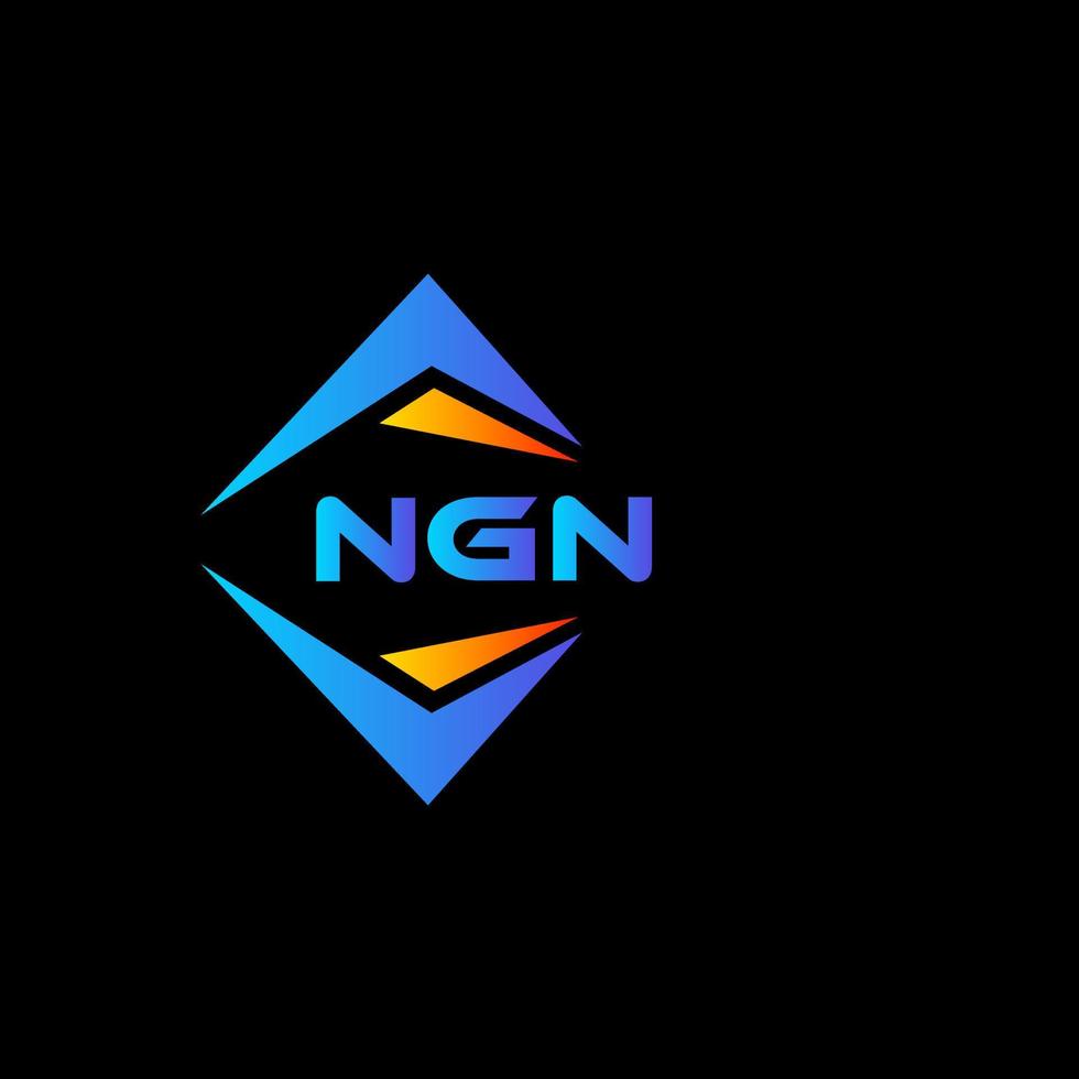diseño de logotipo de tecnología abstracta ngn sobre fondo negro. concepto de logotipo de letra de iniciales creativas ngn. vector