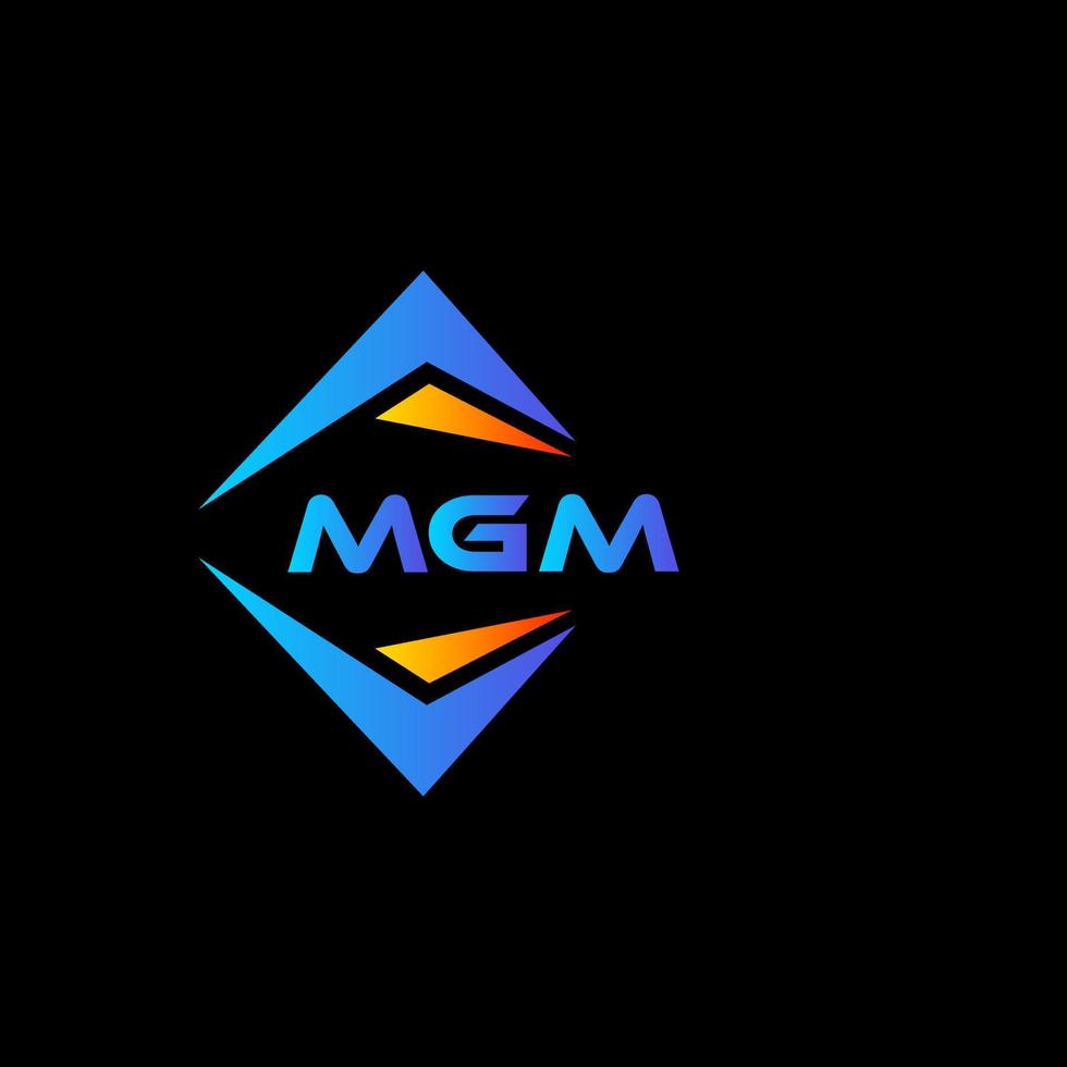 diseño de logotipo de tecnología abstracta mgm sobre fondo negro. concepto de logotipo de letra inicial creativa mgm. vector