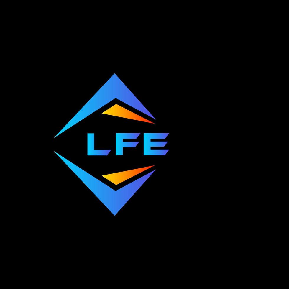 LFE abstract technology logo design on Black background. LFE creative initials letter logo concept. vector