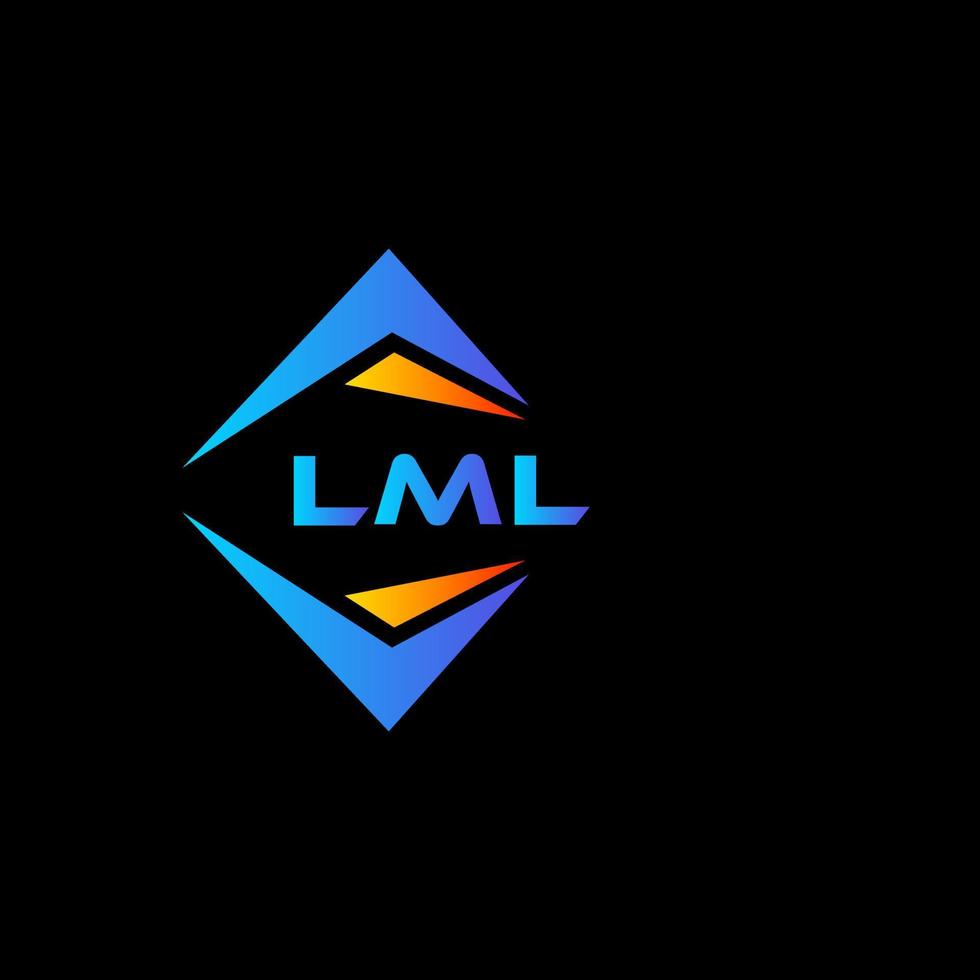 LML abstract technology logo design on Black background. LML creative initials letter logo concept. vector