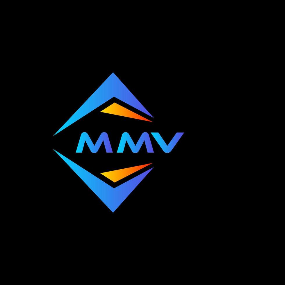 diseño de logotipo de tecnología abstracta mmv sobre fondo negro. concepto de logotipo de letra de iniciales creativas mmv. vector