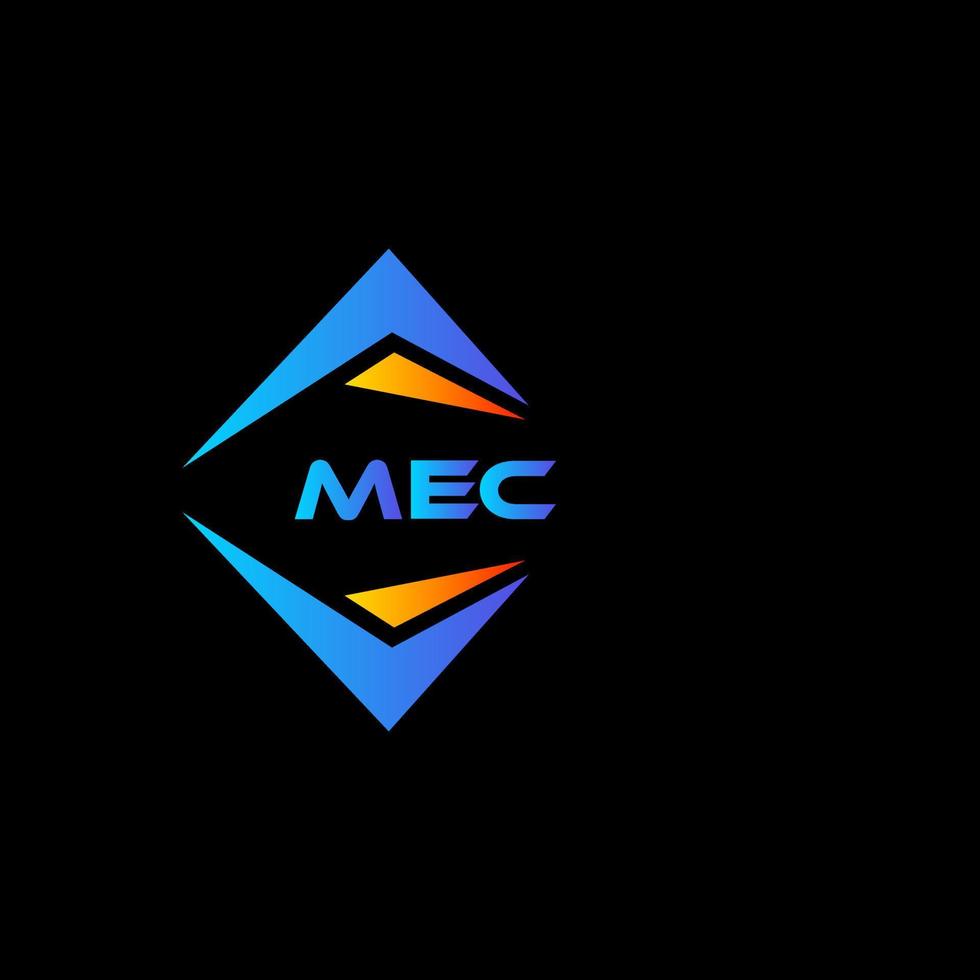 diseño de logotipo de tecnología abstracta mec sobre fondo negro. concepto de logotipo de letra de iniciales creativas mec. vector
