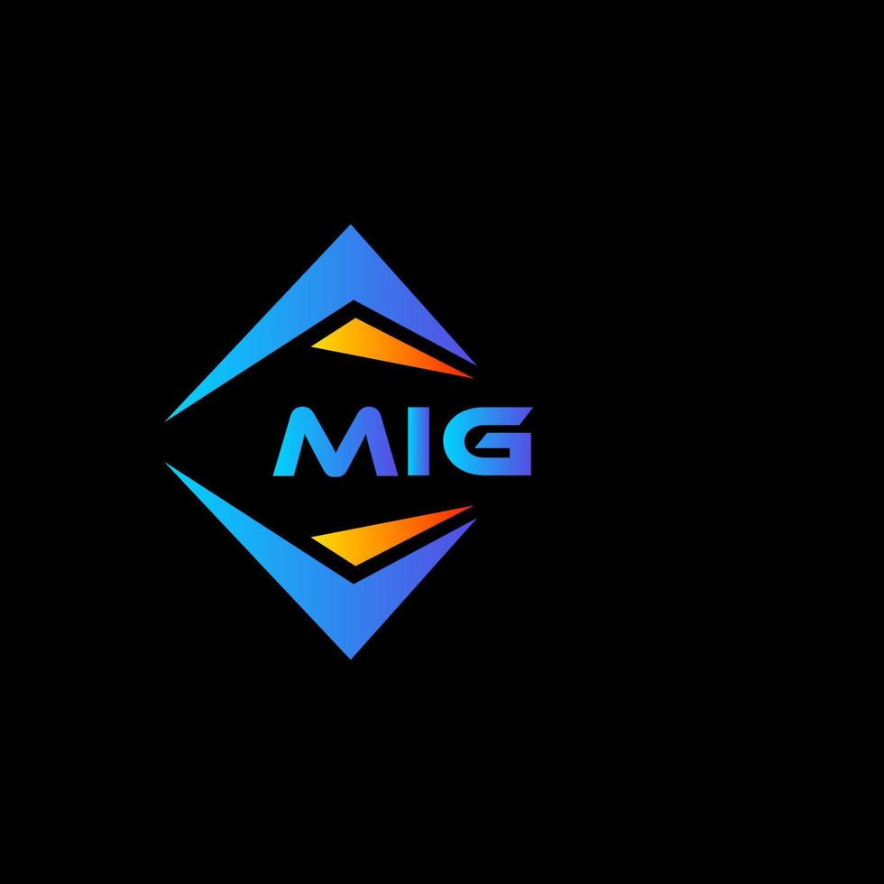 MIG abstract technology logo design on Black background. MIG creative initials letter logo concept. vector