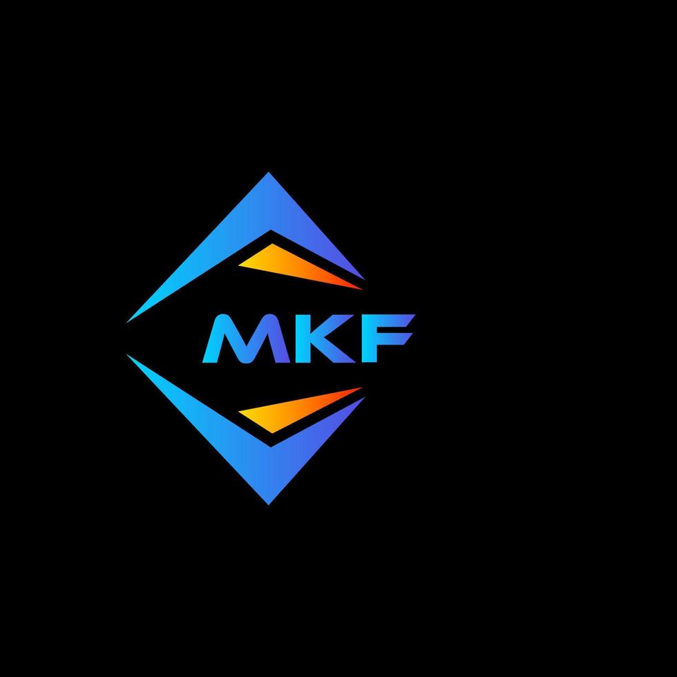 mkf diseño de logotipo de tecnología abstracta sobre fondo negro. concepto de logotipo de letra de iniciales creativas mkf. vector