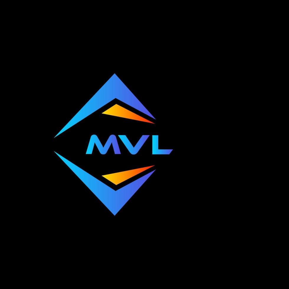 Diseño de logotipo de tecnología abstracta mvl sobre fondo negro. concepto de logotipo de letra de iniciales creativas mvl. vector