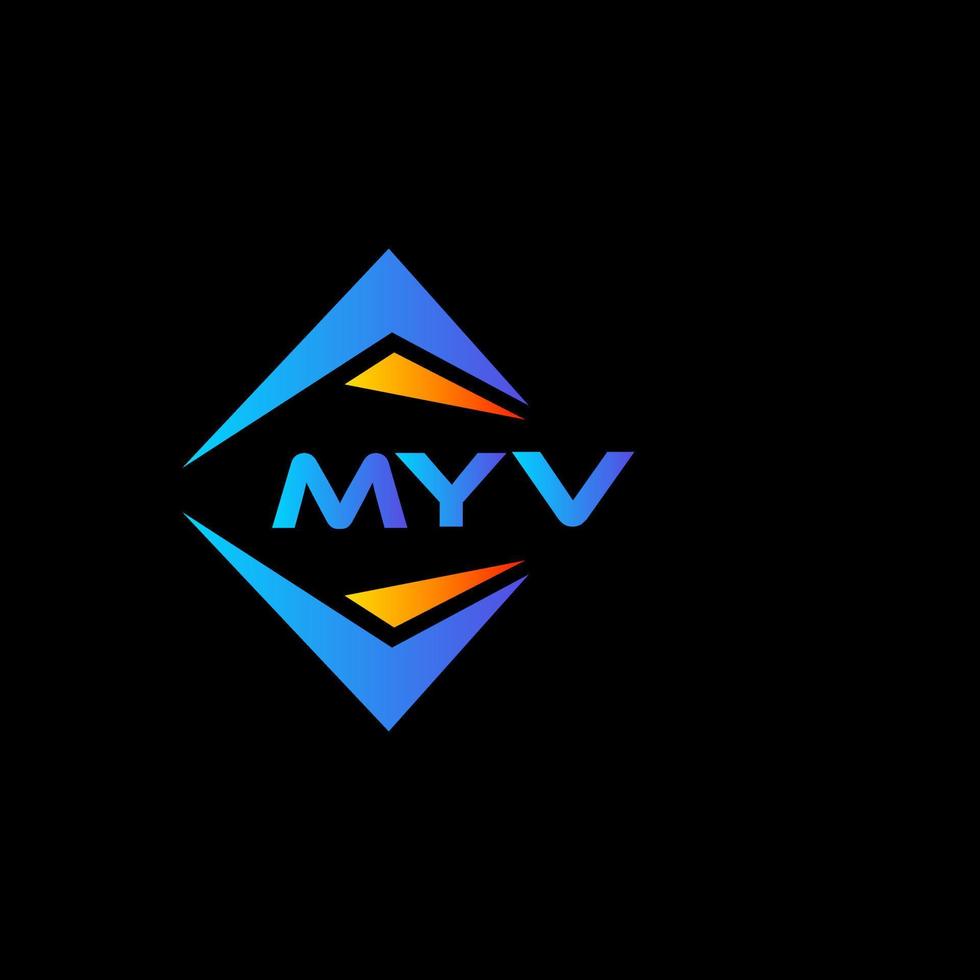 myv diseño de logotipo de tecnología abstracta sobre fondo negro. concepto de logotipo de letra de iniciales creativas myv. vector