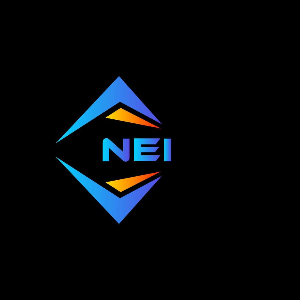 nei diseño de logotipo de tecnología abstracta sobre fondo negro. concepto de logotipo de letra de iniciales creativas nei. vector