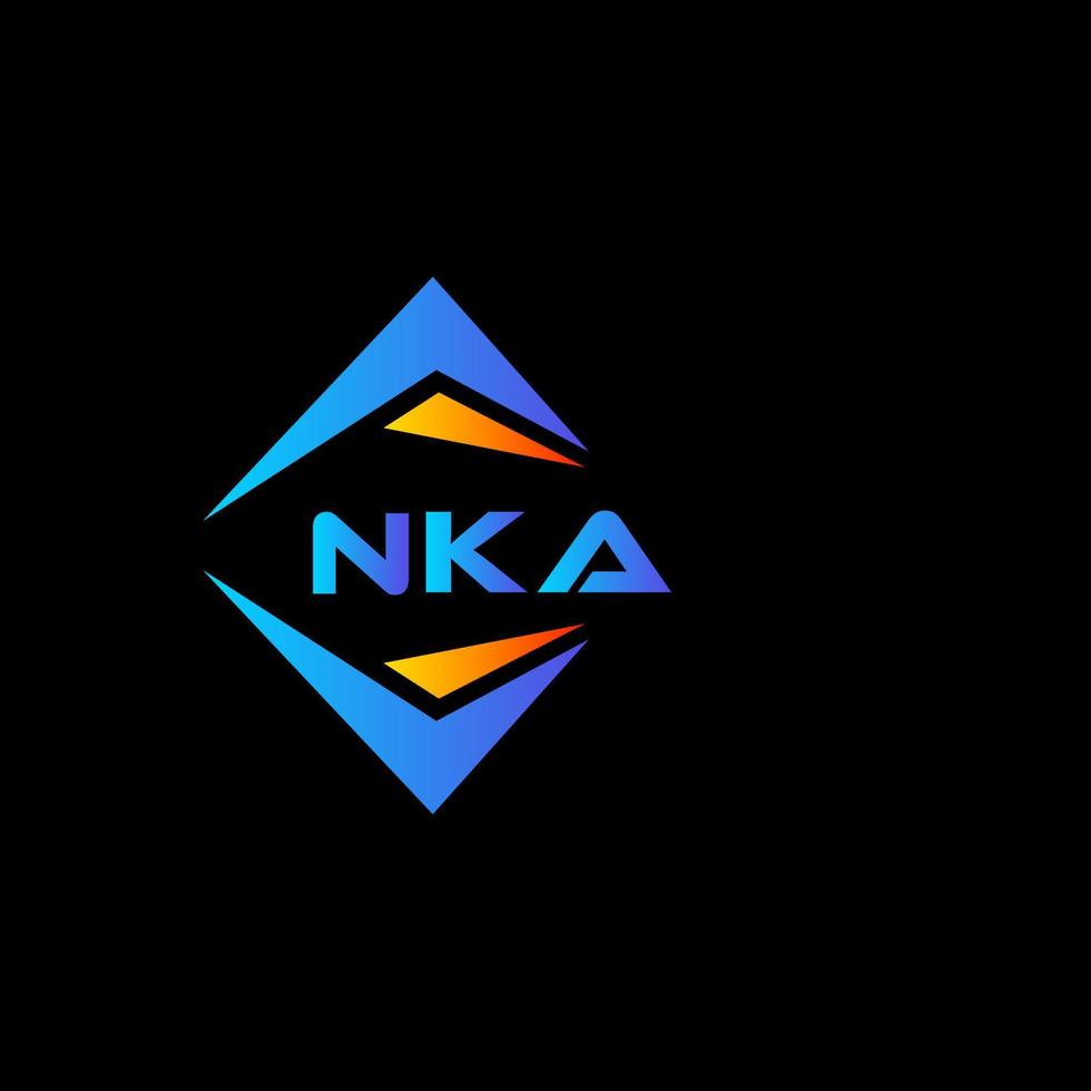 nka diseño de logotipo de tecnología abstracta sobre fondo negro. concepto de logotipo de letra de iniciales creativas nka. vector