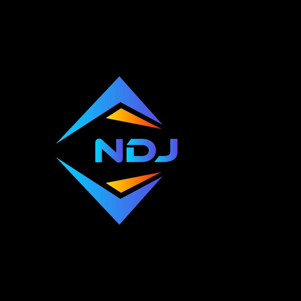 Diseño de logotipo de tecnología abstracta ndj sobre fondo negro. concepto de logotipo de letra de iniciales creativas ndj. vector