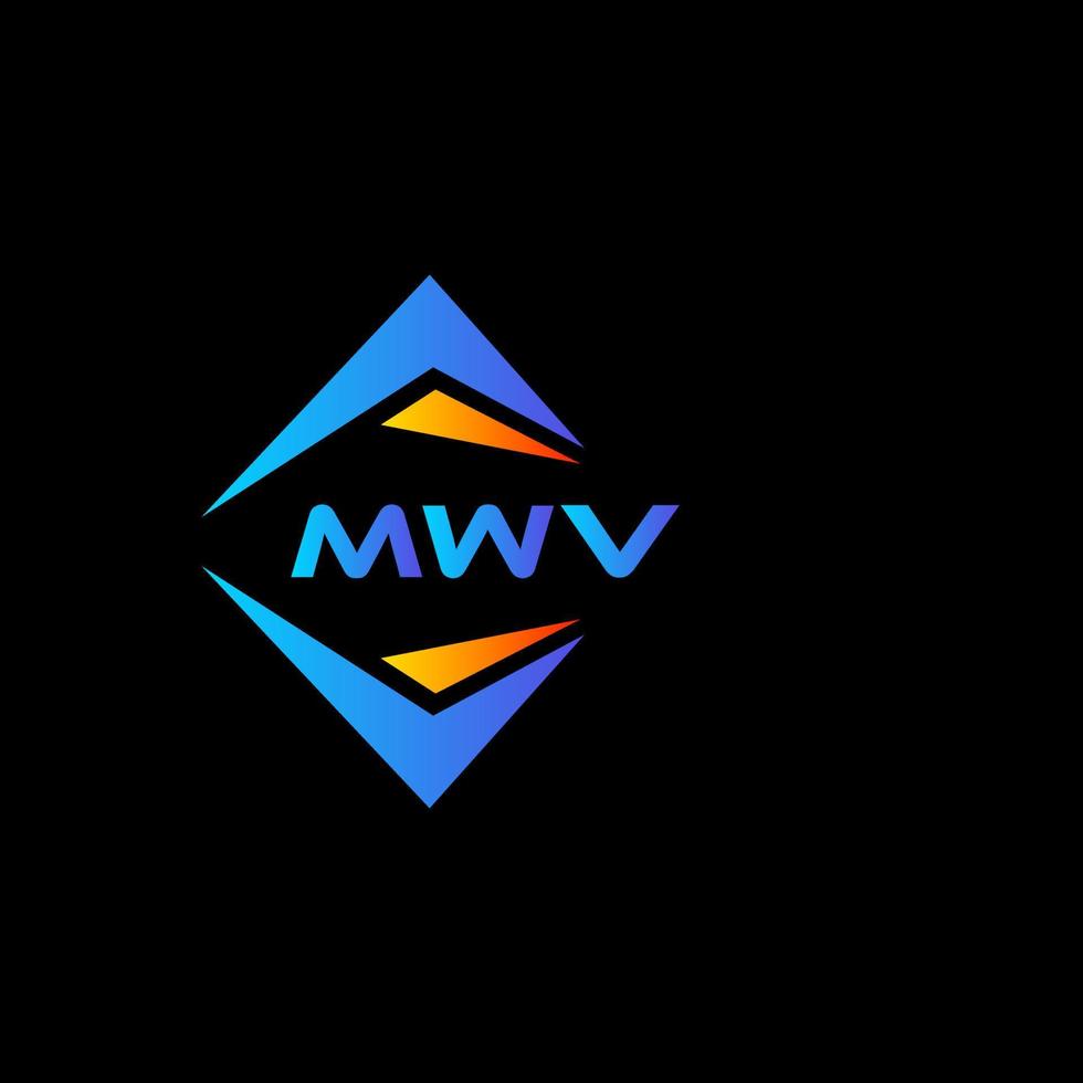 mwv diseño de logotipo de tecnología abstracta sobre fondo negro. concepto de logotipo de letra de iniciales creativas mwv. vector