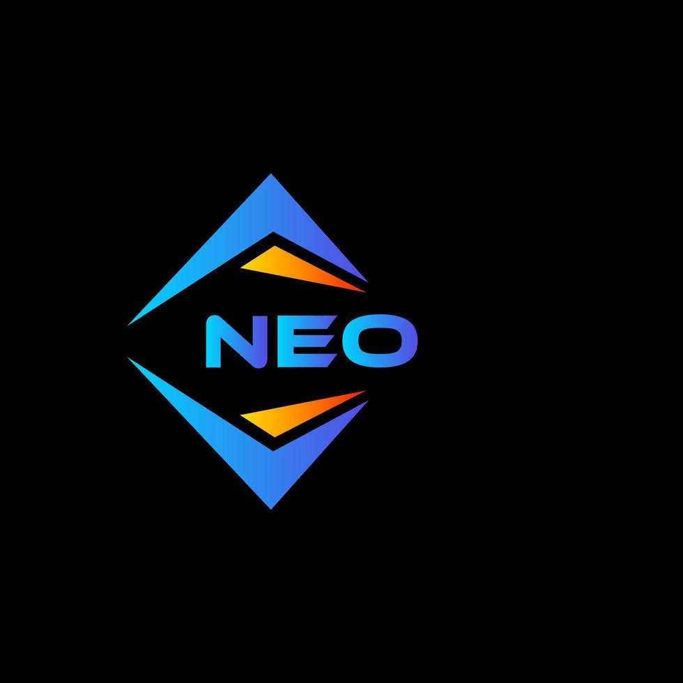 diseño de logotipo de tecnología neo abstracta sobre fondo negro. concepto de logotipo de letra de iniciales neo creativas. vector