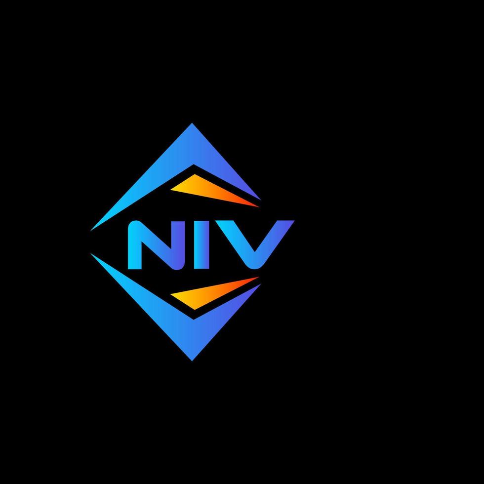diseño de logotipo de tecnología abstracta niv sobre fondo negro. concepto de logotipo de letra inicial creativa niv. vector
