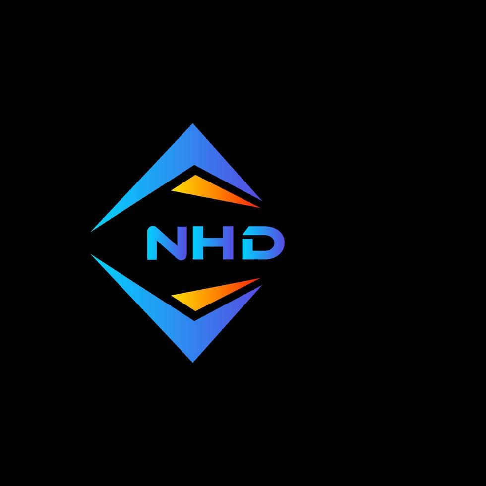 NHD abstract technology logo design on Black background. NHD creative initials letter logo concept. vector