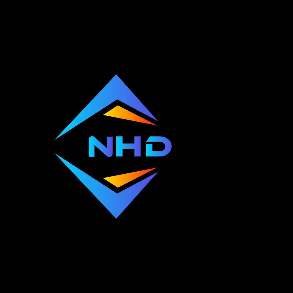 Diseño de logotipo de tecnología abstracta nhd sobre fondo negro. concepto de logotipo de letra de iniciales creativas nhd. vector