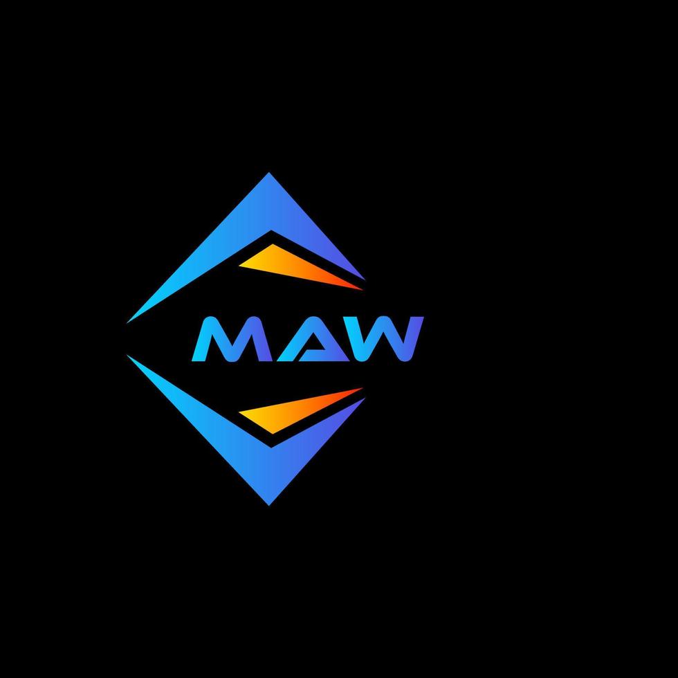 diseño de logotipo de tecnología abstracta maw sobre fondo negro. concepto de logotipo de letra de iniciales creativas maw. vector