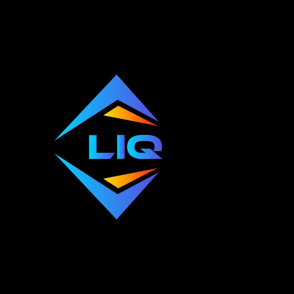 LIQ abstract technology logo design on Black background. LIQ creative initials letter logo concept. vector