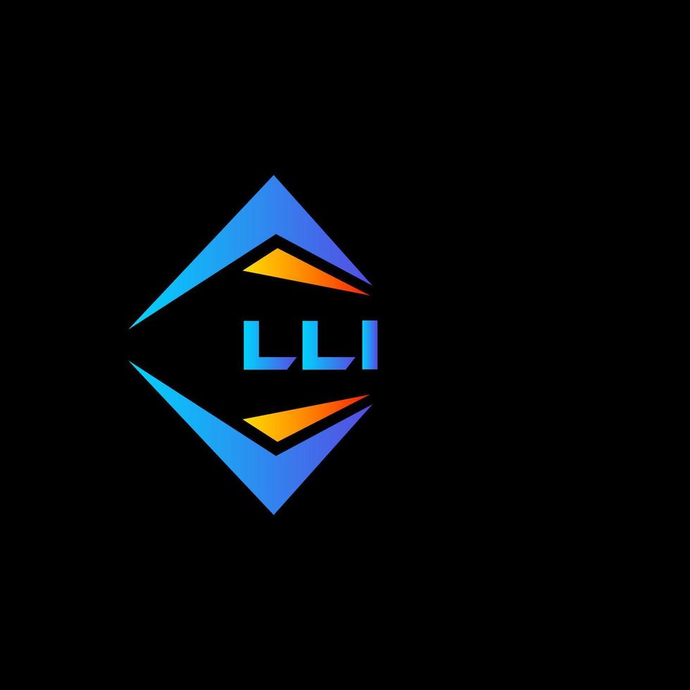 diseño de logotipo de tecnología abstracta lli sobre fondo negro. lli concepto de logotipo de letra de iniciales creativas. vector