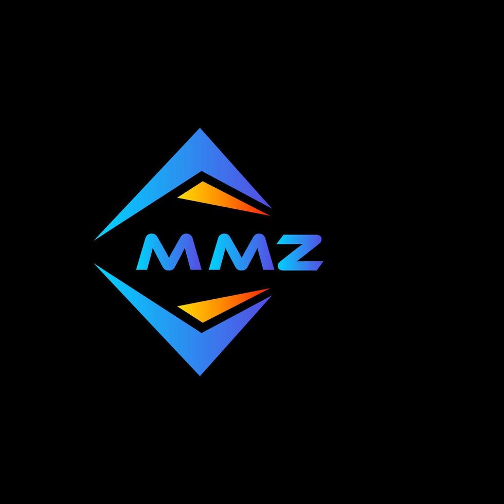 Diseño de logotipo de tecnología abstracta mmz sobre fondo negro. concepto de logotipo de letra de iniciales creativas mmz. vector