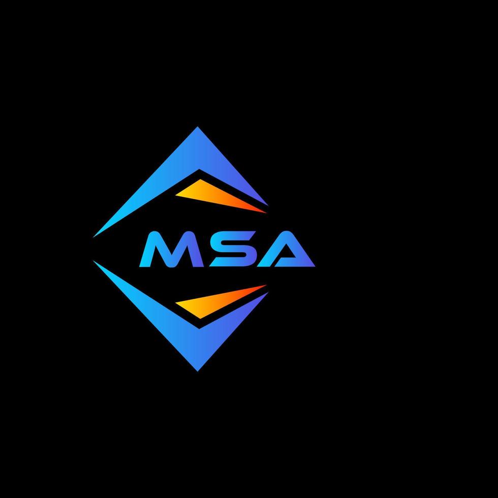 diseño de logotipo de tecnología abstracta msa sobre fondo negro. concepto de logotipo de letra de iniciales creativas de msa. vector