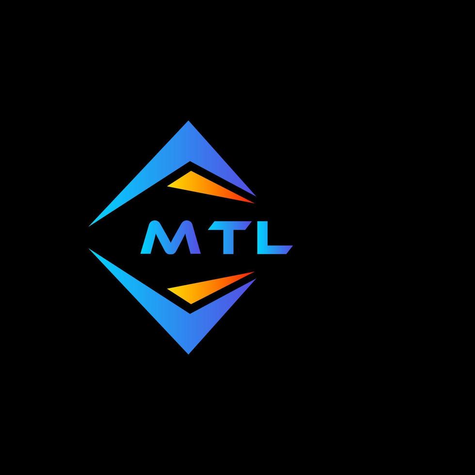 Diseño de logotipo de tecnología abstracta mtl sobre fondo negro. concepto de logotipo de letra de iniciales creativas mtl. vector