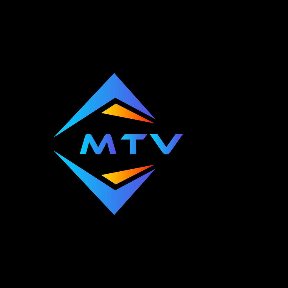 diseño de logotipo de tecnología abstracta mtv sobre fondo negro. mtv creative initials letter logo concept.mtv diseño de logotipo de tecnología abstracta sobre fondo negro. concepto de logotipo de letra de iniciales creativas de mtv. vector