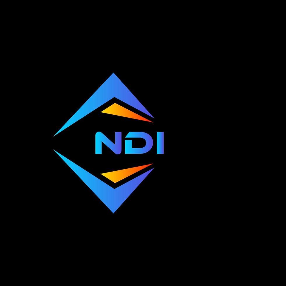 diseño de logotipo de tecnología abstracta ndi sobre fondo negro. concepto de logotipo de letra de iniciales creativas de ndi. vector