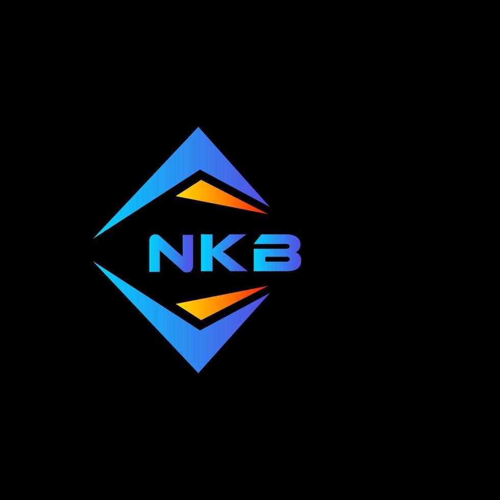 Diseño de logotipo de tecnología abstracta nkb sobre fondo negro. Concepto de logotipo de letra de iniciales creativas nkb. vector