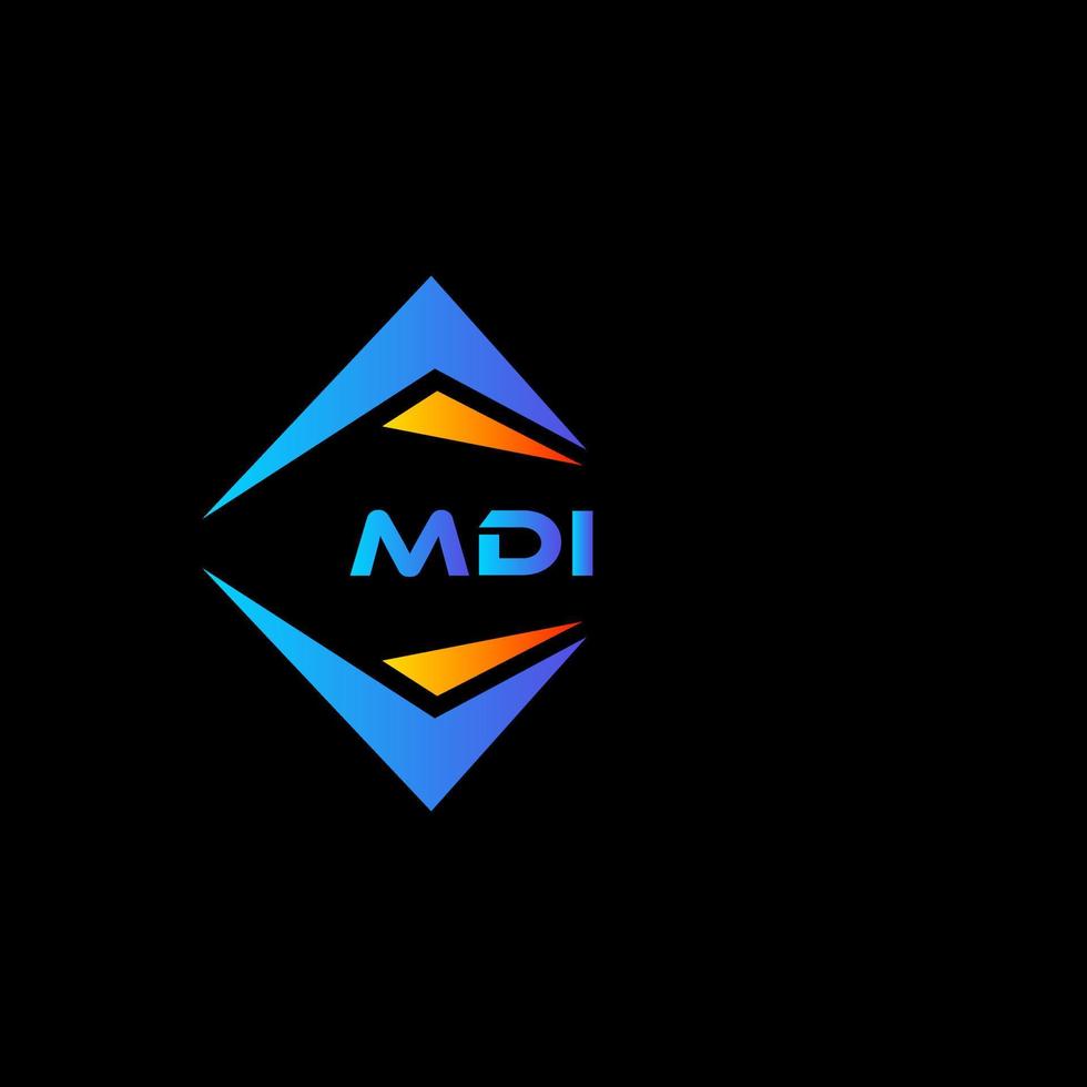 diseño de logotipo de tecnología abstracta mdi sobre fondo negro. concepto de logotipo de letra de iniciales creativas mdi. vector