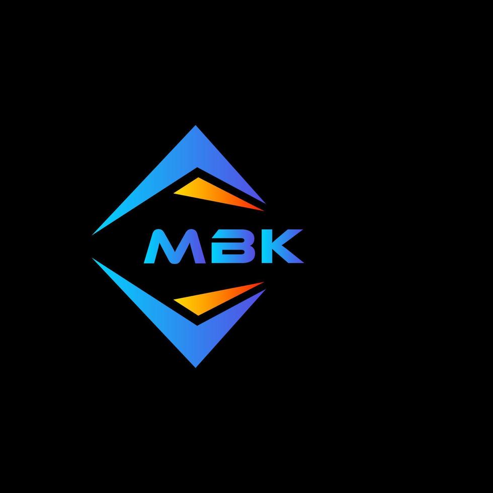 diseño de logotipo de tecnología abstracta mbk sobre fondo negro. concepto de logotipo de letra de iniciales creativas mbk. vector