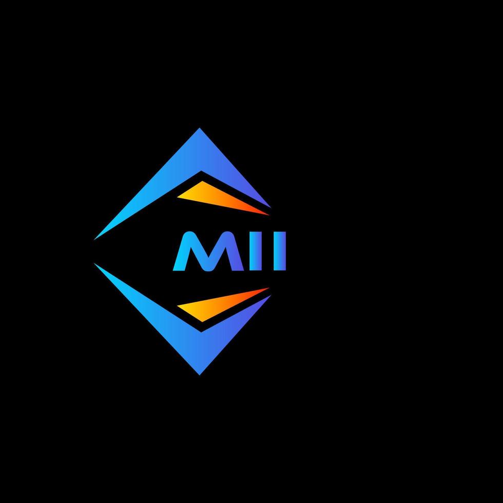 diseño de logotipo de tecnología abstracta mii sobre fondo negro. concepto de logotipo de letra de iniciales creativas mii. vector