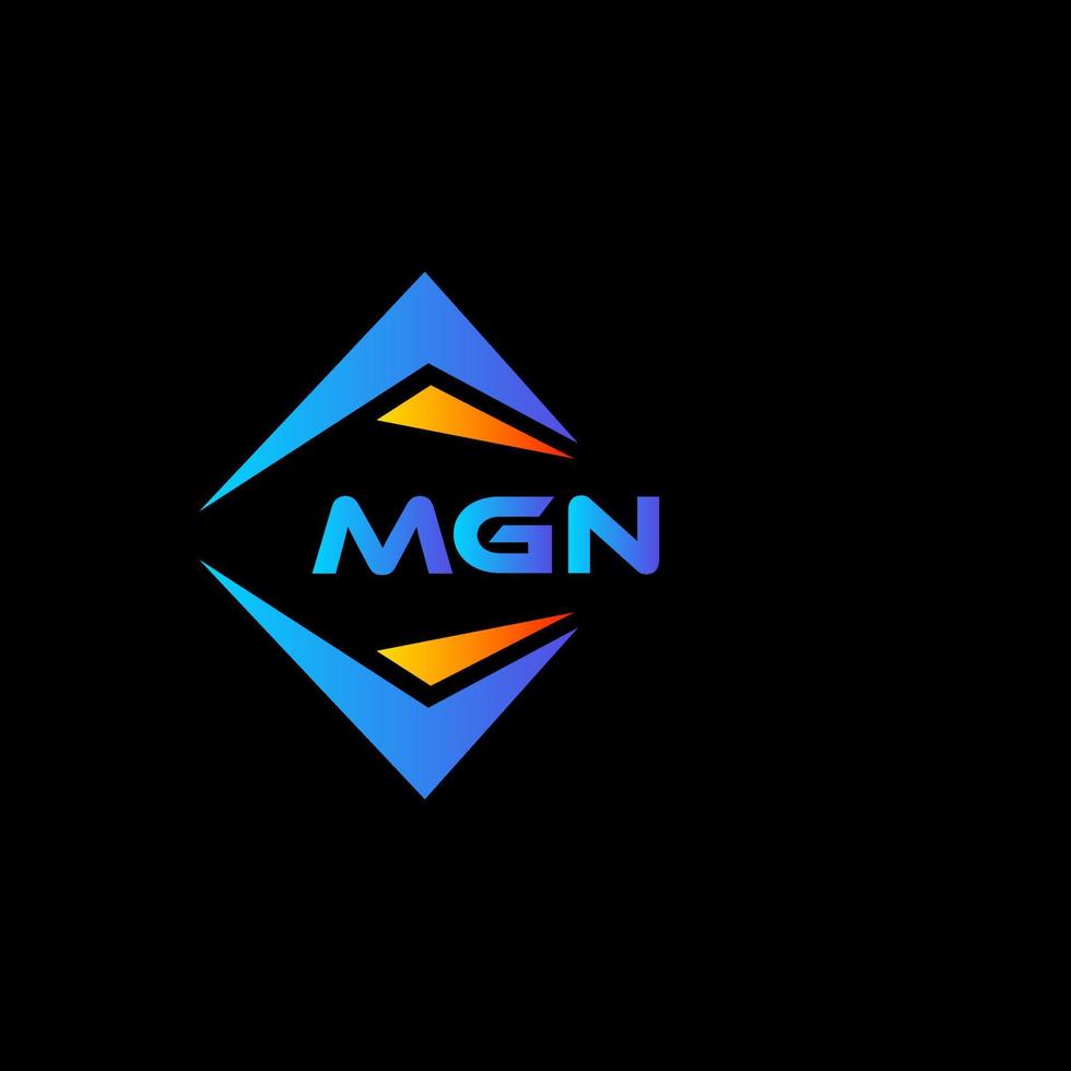 diseño de logotipo de tecnología abstracta mgn sobre fondo negro. concepto de logotipo de letra inicial creativa mgn. vector