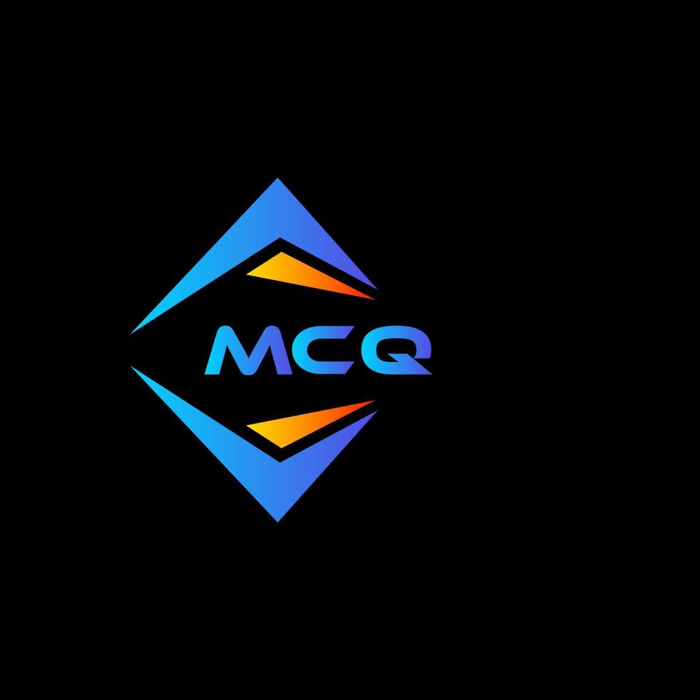 Diseño de logotipo de tecnología abstracta mcq sobre fondo negro. concepto de logotipo de letra de iniciales creativas mcq. vector