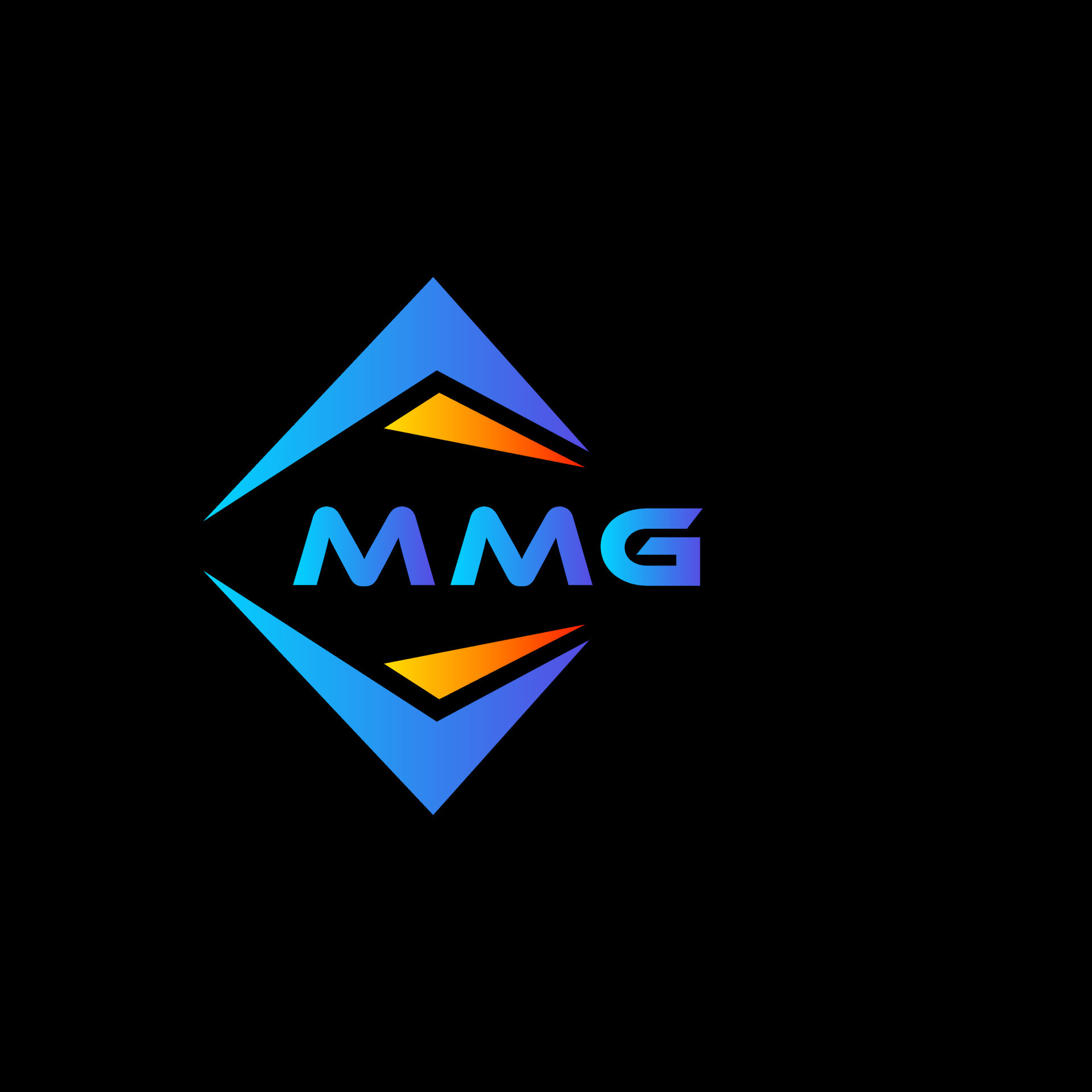 MMG abstract technology logo design on Black background. MMG creative ... 