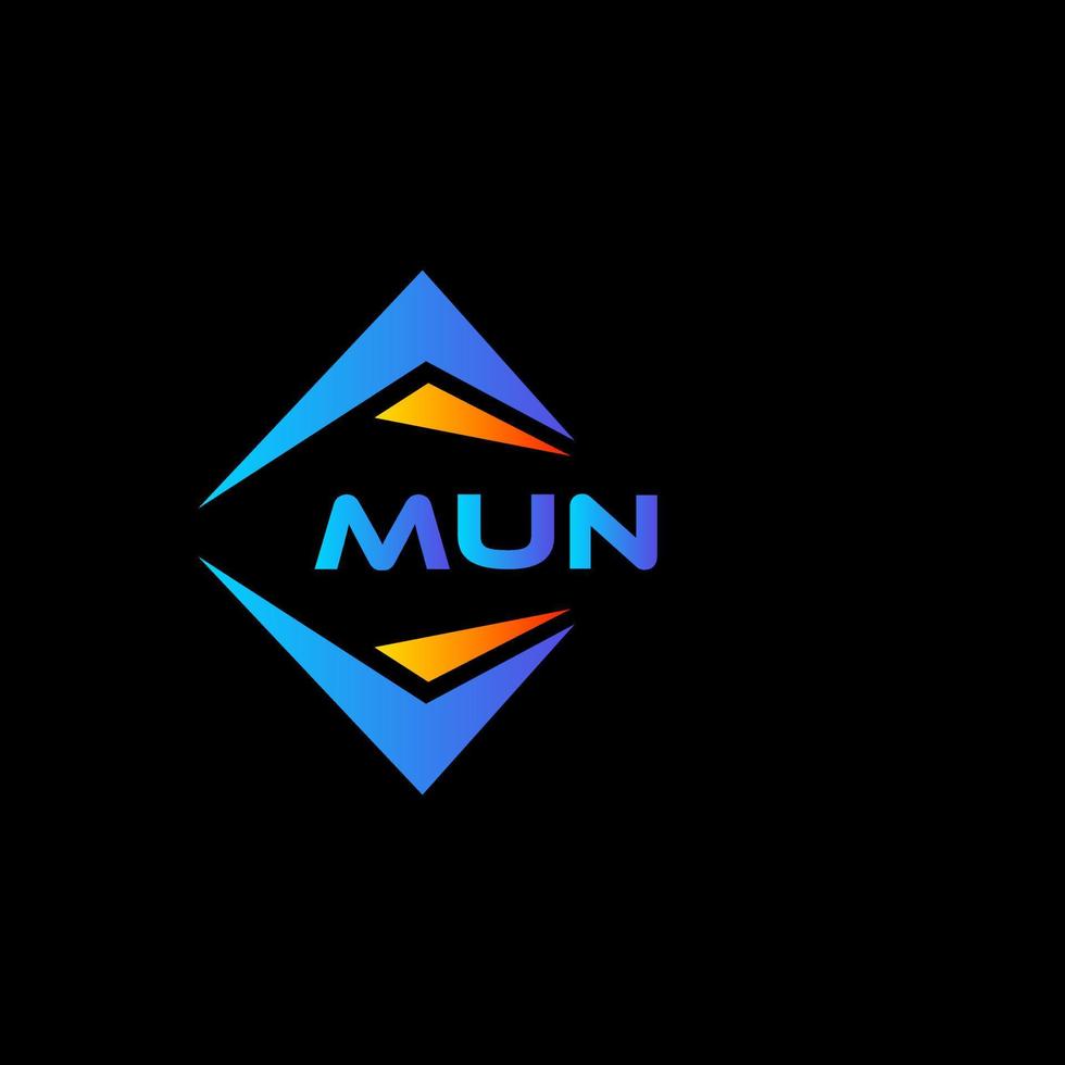 diseño de logotipo de tecnología abstracta mun sobre fondo negro. mun creative initials letter logo concept.mun diseño de logotipo de tecnología abstracta sobre fondo negro. concepto creativo del logotipo de la letra de las iniciales de mun. vector