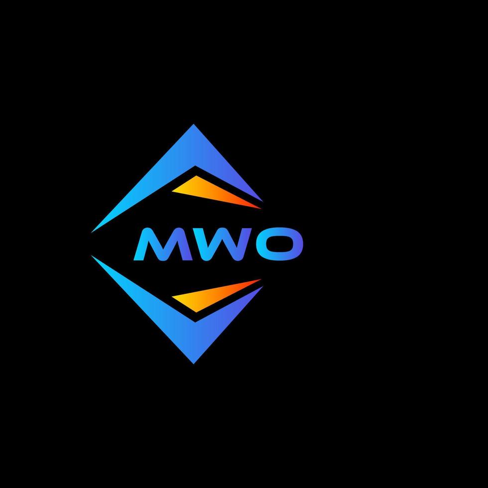 mwo diseño de logotipo de tecnología abstracta sobre fondo negro. concepto de logotipo de letra de iniciales creativas mwo. vector
