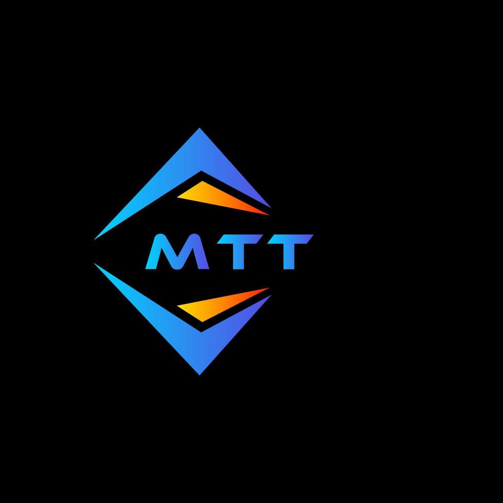 diseño de logotipo de tecnología abstracta mtt sobre fondo negro. concepto de logotipo de letra de iniciales creativas mtt. vector