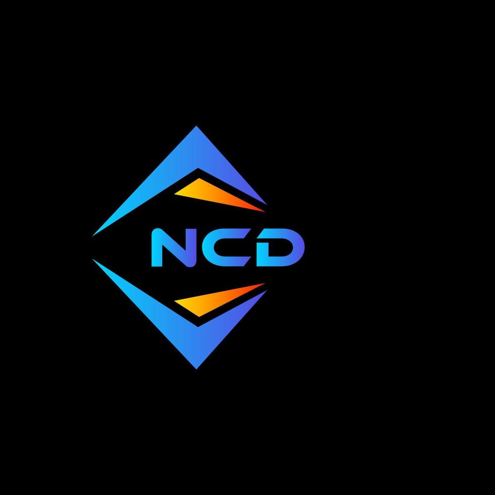 Diseño de logotipo de tecnología abstracta ncd sobre fondo negro. concepto de logotipo de letra de iniciales creativas ncd. vector