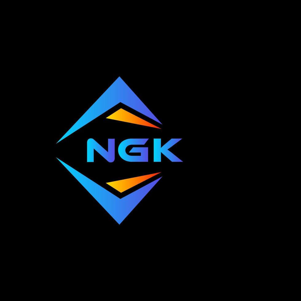 diseño de logotipo de tecnología abstracta ngk sobre fondo negro. concepto de logotipo de letra de iniciales creativas ngk. vector