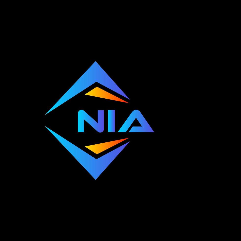 nia diseño de logotipo de tecnología abstracta sobre fondo negro. concepto de logotipo de letra de iniciales creativas de nia. vector