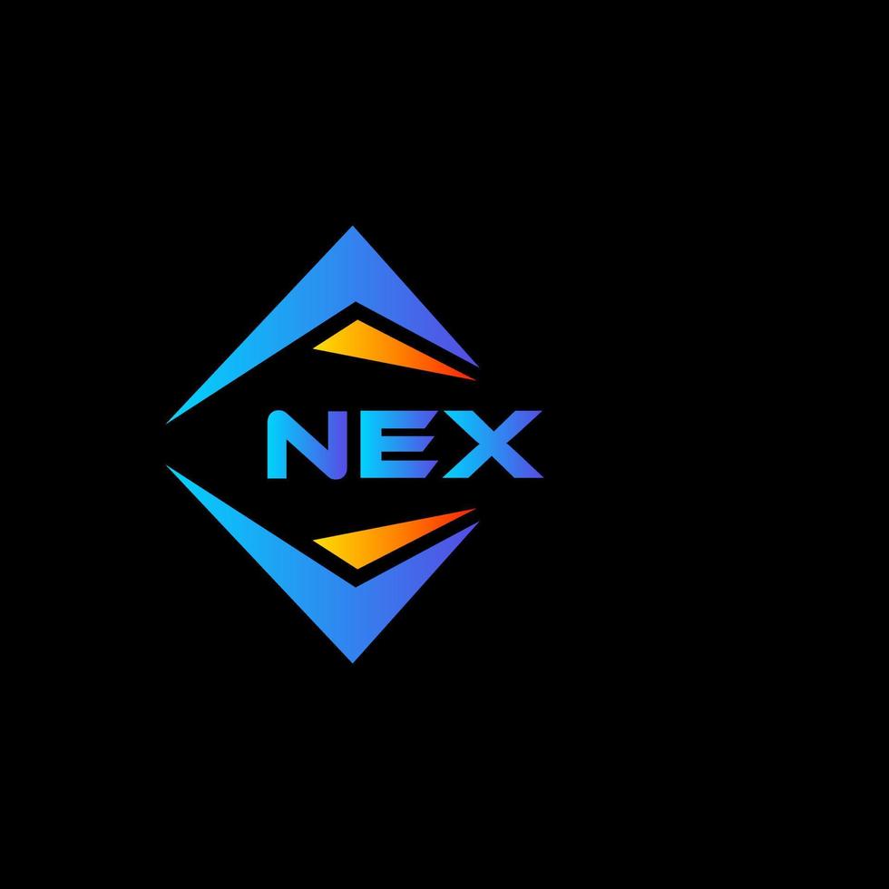 diseño de logotipo de tecnología abstracta nex sobre fondo negro. concepto de logotipo de letra de iniciales creativas nex. vector