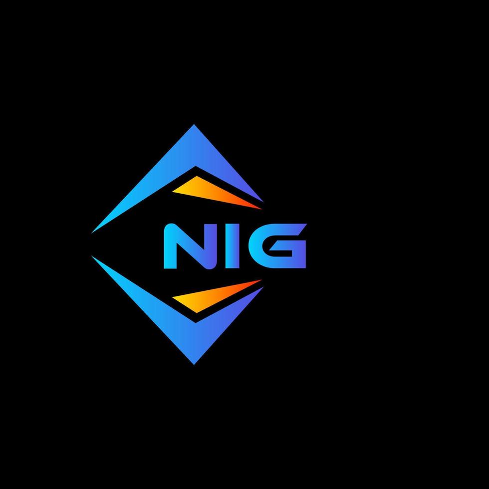 nig diseño de logotipo de tecnología abstracta sobre fondo negro. concepto de logotipo de letra inicial creativa nig. vector