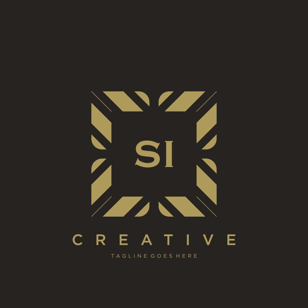 SI initial letter luxury ornament monogram logo template vector