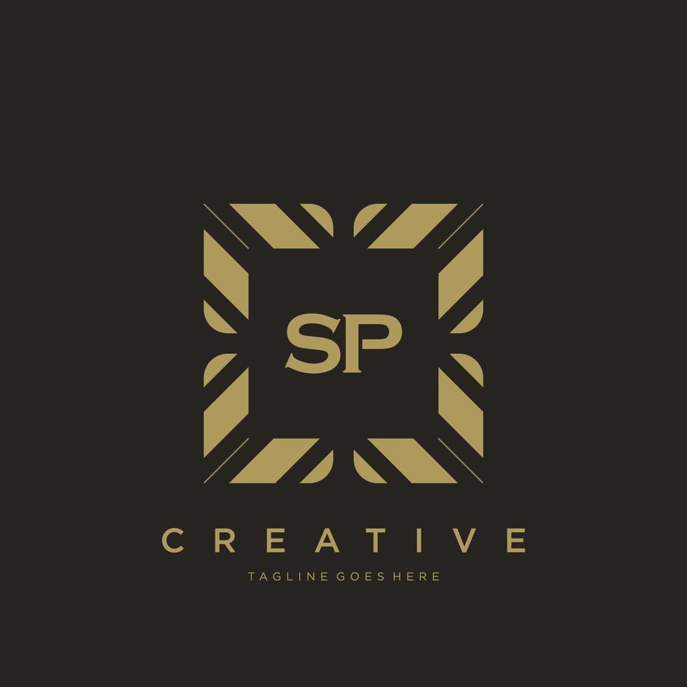 SP initial letter luxury ornament monogram logo template vector