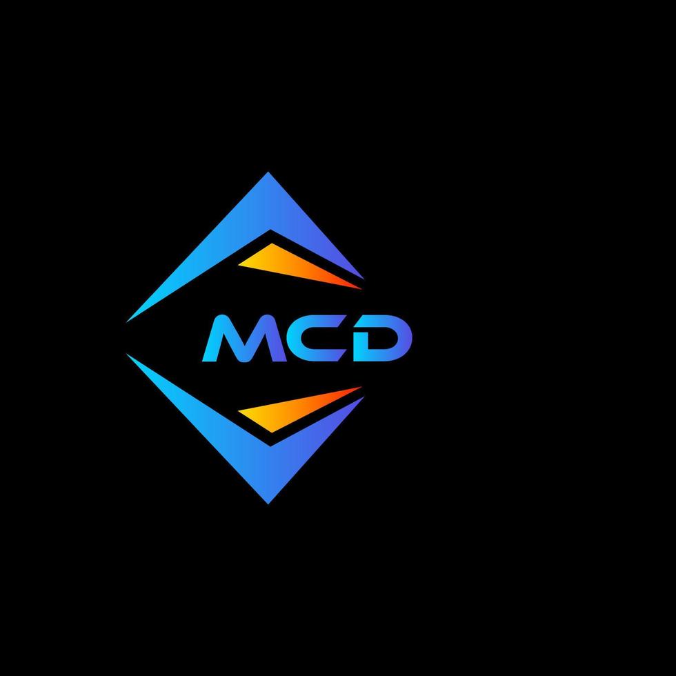 Diseño de logotipo de tecnología abstracta mcd sobre fondo negro. concepto de logotipo de letra de iniciales creativas mcd. vector