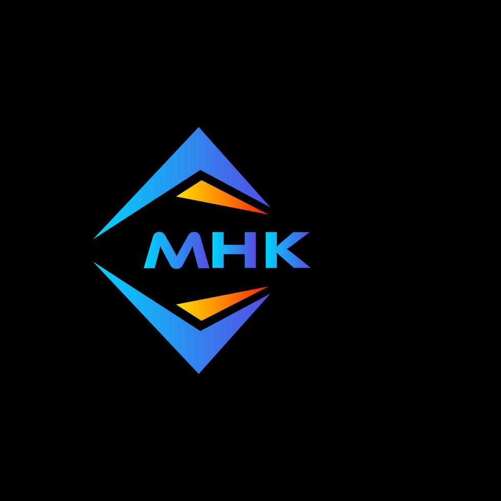 mhk diseño de logotipo de tecnología abstracta sobre fondo negro. concepto de logotipo de letra de iniciales creativas mhk. vector