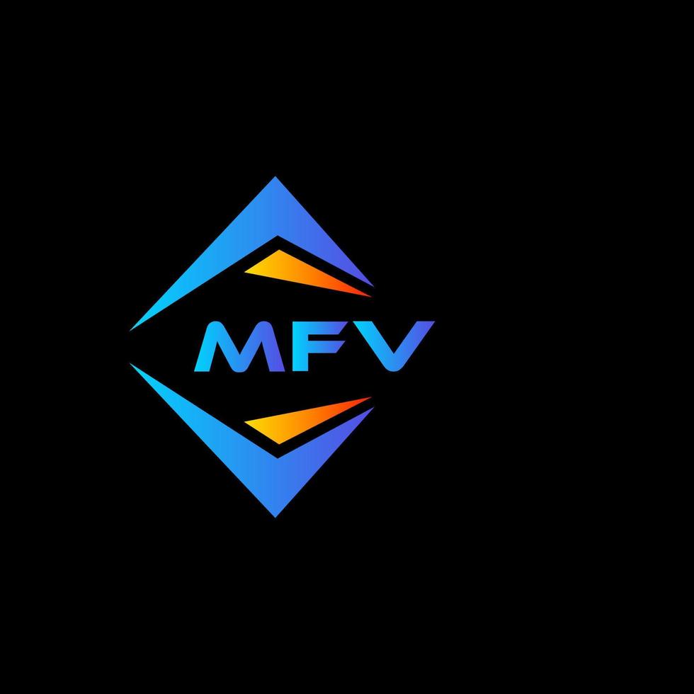 Diseño de logotipo de tecnología abstracta mfv sobre fondo negro. concepto de logotipo de letra de iniciales creativas mfv. vector