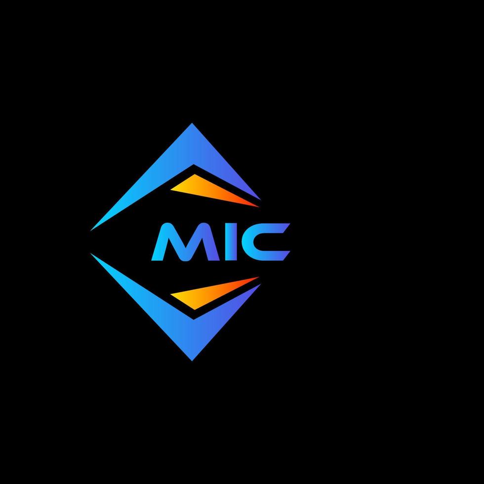 diseño de logotipo de tecnología abstracta de micrófono sobre fondo negro. concepto de logotipo de letra de iniciales creativas de micrófono. vector